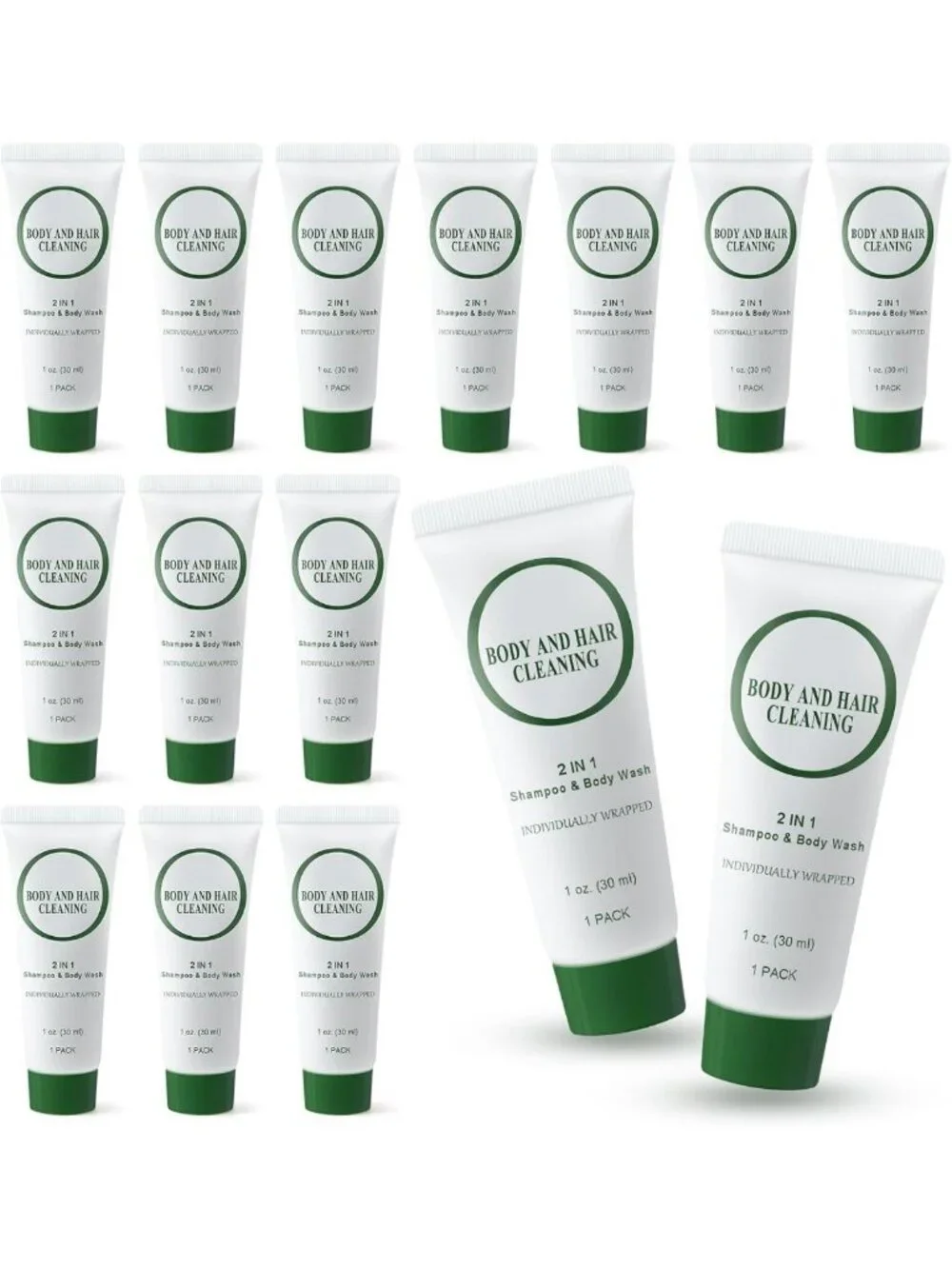 Travel Size 2-in-1 Shampoo & Body Wash Mini Toiletries for Hotel & Travel, 30